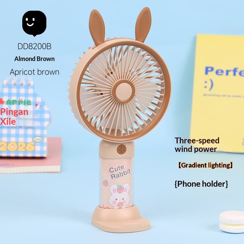 Cartoon Mini Handheld Fan USB Charged Portable Handheld Stand 1